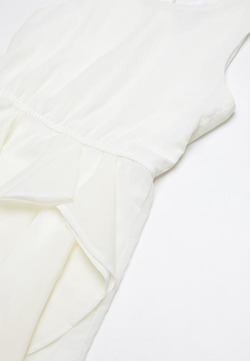 Rebel Republic - Chiffon dress with ruffle detailing - white