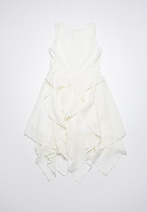 Rebel Republic - Chiffon dress with ruffle detailing - white