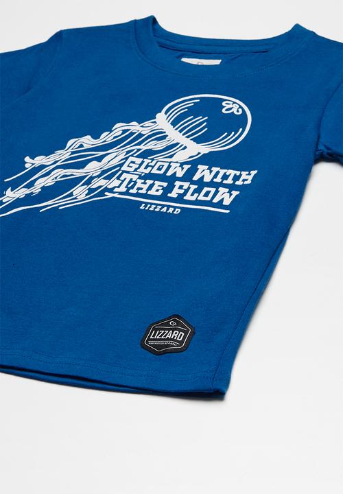 Lizzard - Blad glow in the dark printed tee - blue