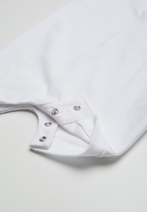 POLO - Alex short sleeve babygrow - white
