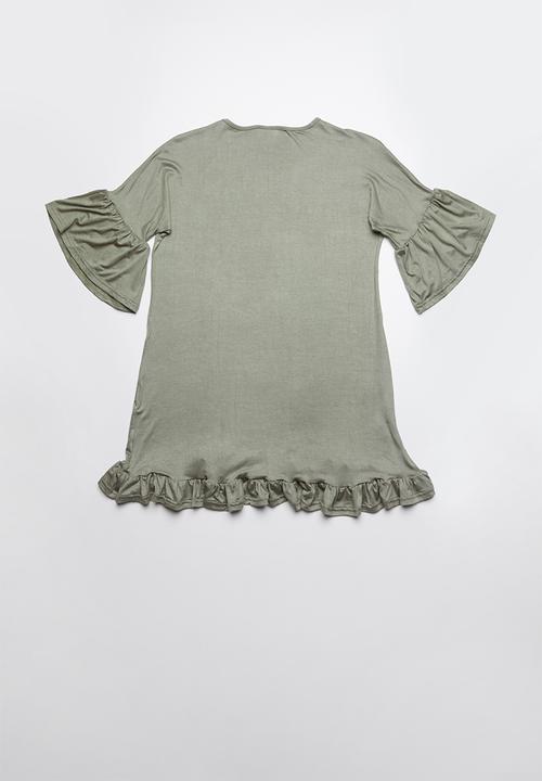 Rebel Republic - Frill detail dress - khaki
