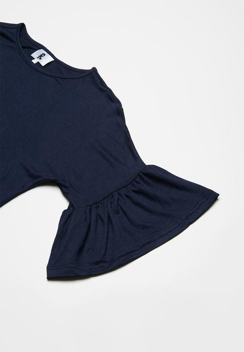 Rebel Republic - Frill detail dress - navy