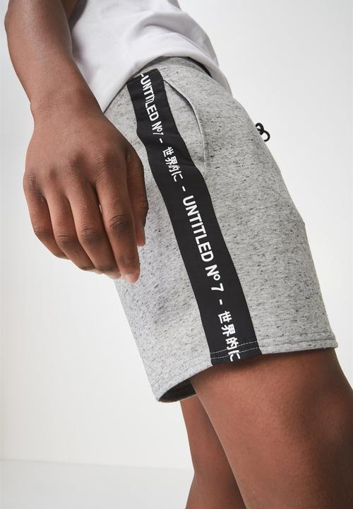 Cotton On - Coar side stripe double knit shorts - grey