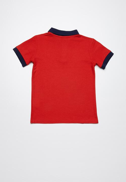 Superbalist - Pique cotton polo shirt - red