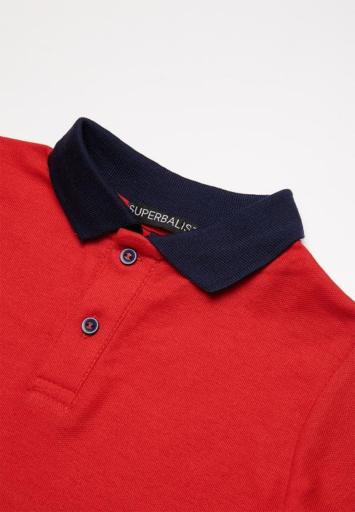 Superbalist - Pique cotton polo shirt - red