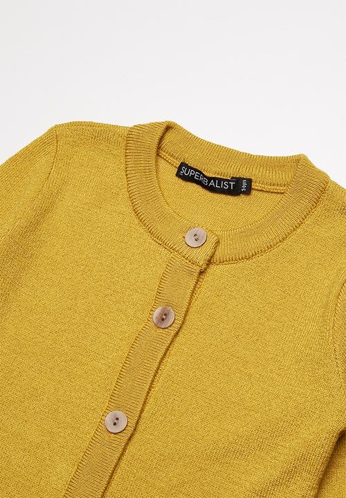 Superbalist - Cropped tipped cardigan - yellow