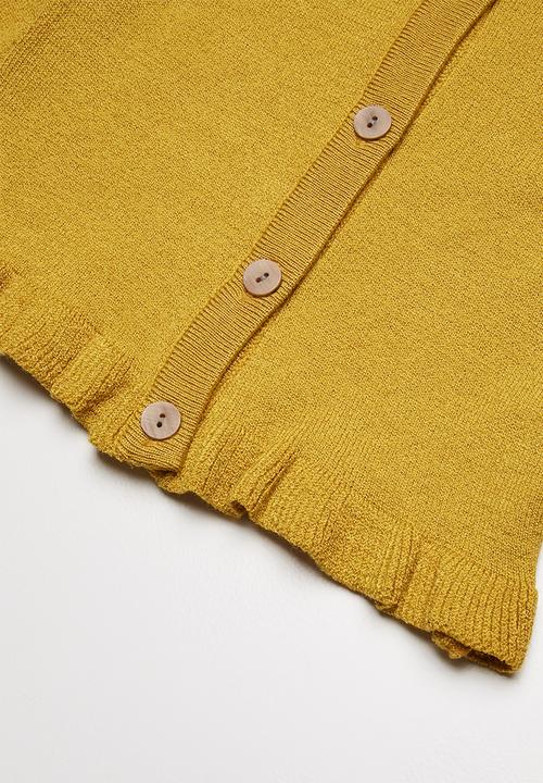 Superbalist - Cropped tipped cardigan - yellow