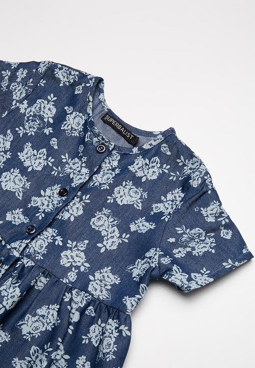 Superbalist - Smocked button through dress - navy