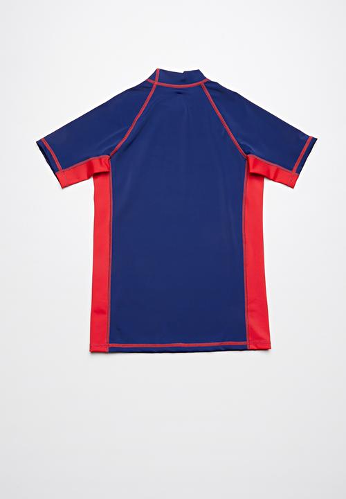 Lizzard - Giovani rash vest - navy & red 