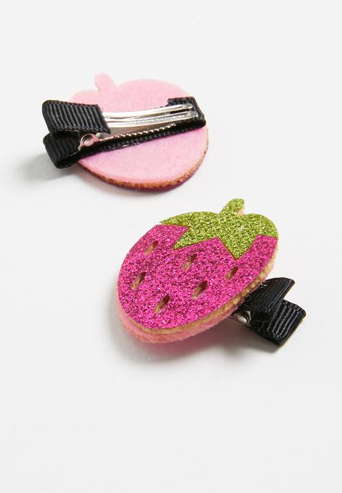 Pop Candy - Strawberry hairclips - pink