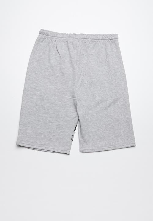 Twin Clothing - Printed fleece drawstring shorts - grey