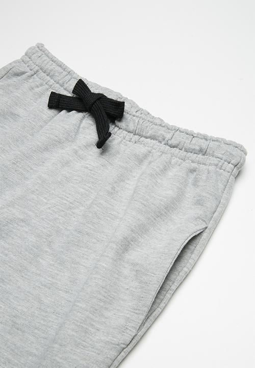Twin Clothing - Printed fleece drawstring shorts - grey
