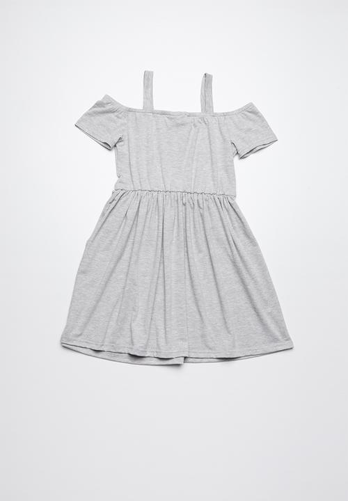 Rebel Republic - Cold shoulder dress - grey 