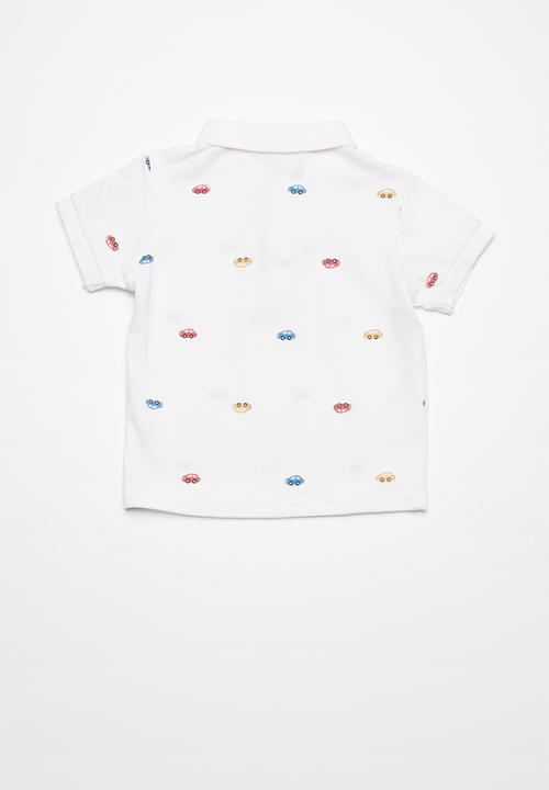 Pop Candy - Printed short sleeve golfer - white
