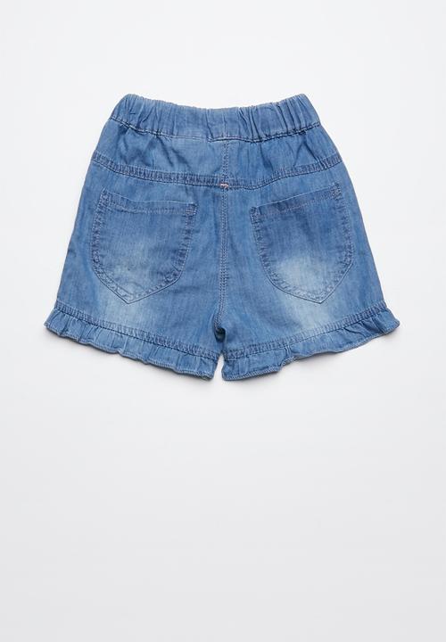 Pop Candy - Printed denim shorts - blue