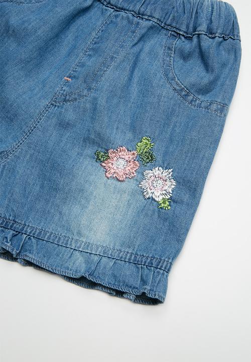 Pop Candy - Printed denim shorts - blue