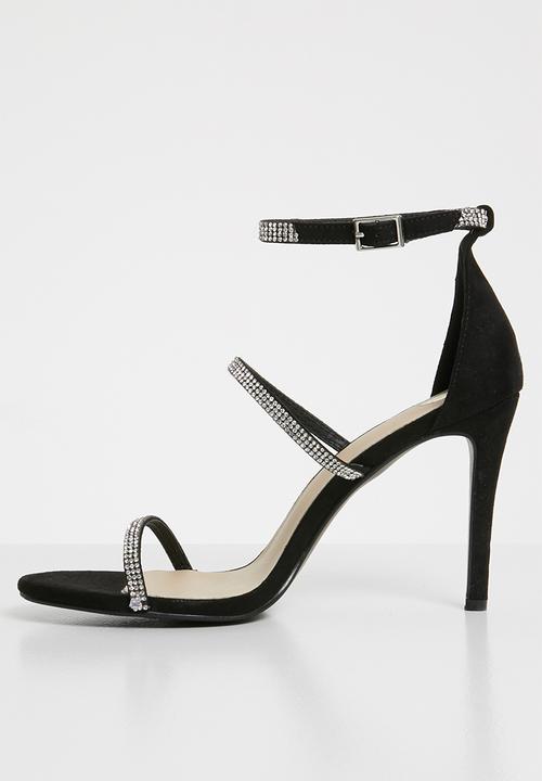 Footwork - Diamante heel - black