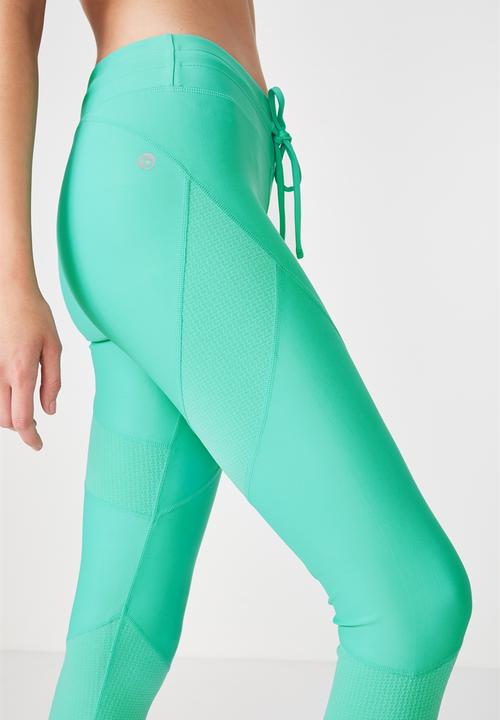 Cotton On - Textured crop tight -  green