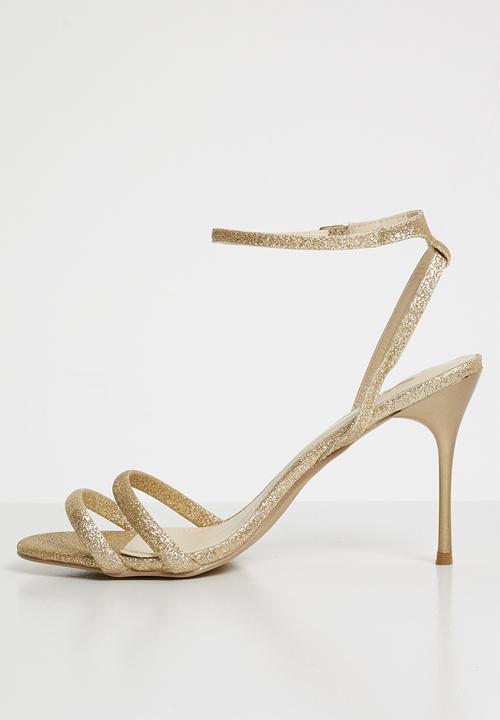 Footwork - Shimmer ankle strap heels - gold