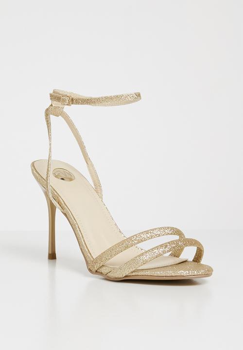 Footwork - Shimmer ankle strap heels - gold