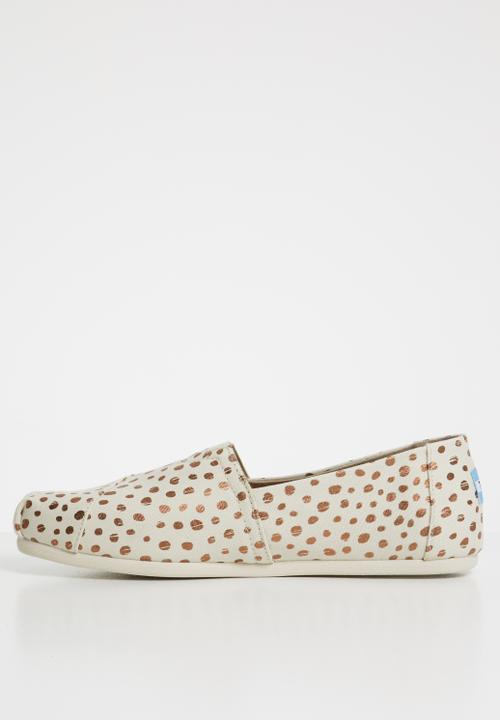 Toms - Natural canvas dot women's espadrille - beige & rose gold