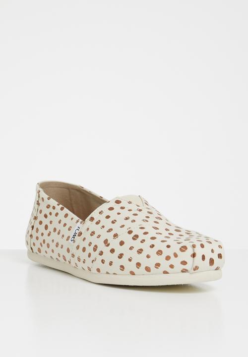 Toms - Natural canvas dot women's espadrille - beige & rose gold