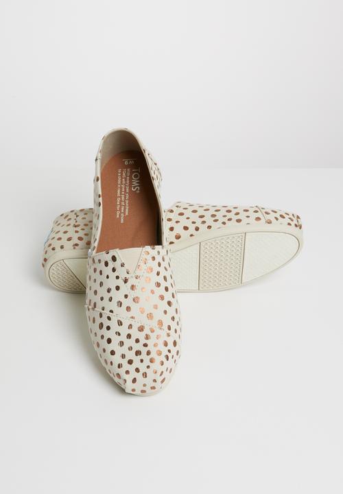 Toms - Natural canvas dot women's espadrille - beige & rose gold