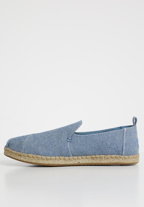 Toms - Slub chambray women's deconstructed alpargatas - blue 