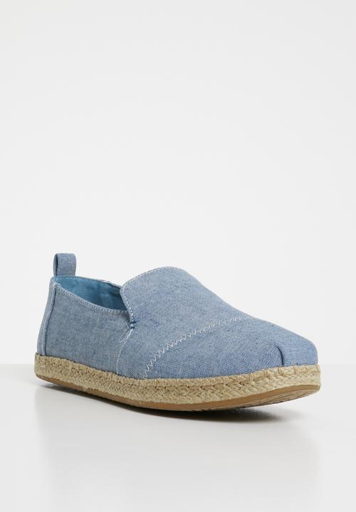 Toms - Slub chambray women's deconstructed alpargatas - blue 