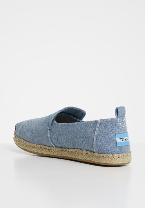 Toms - Slub chambray women's deconstructed alpargatas - blue 