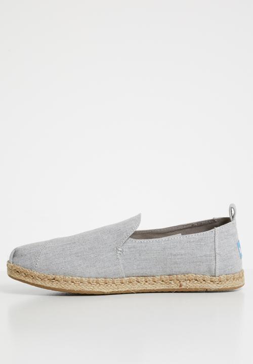 Toms - Drizzle slub chambray women's deconstructed alpargatas - grey 