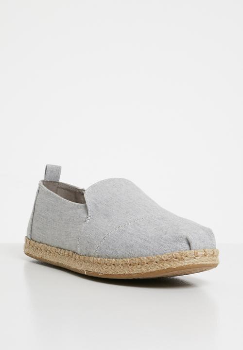 Toms - Drizzle slub chambray women's deconstructed alpargatas - grey 