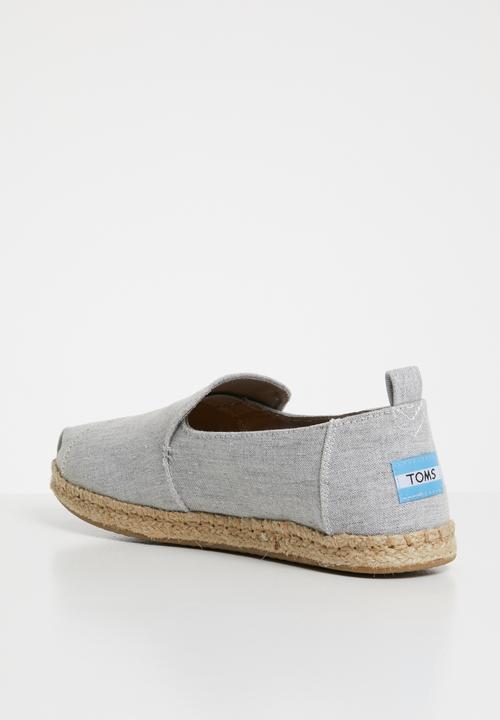 Toms - Drizzle slub chambray women's deconstructed alpargatas - grey 