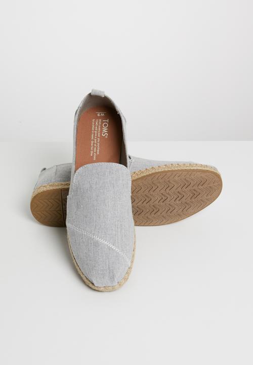 Toms - Drizzle slub chambray women's deconstructed alpargatas - grey 