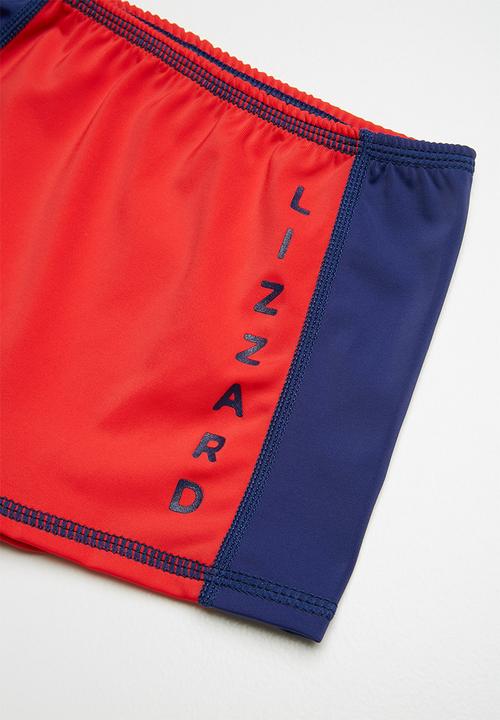 Lizzard - Sampson 2 piece rash vest set - red & navy 