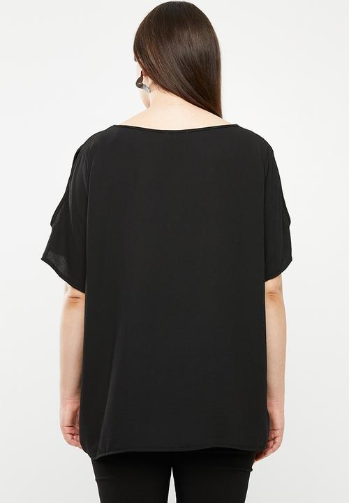 edit Plus - Cold shoulder tunic - black