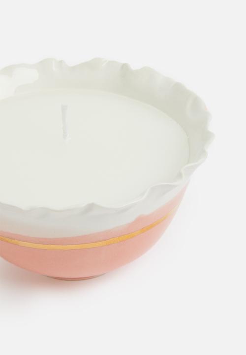 Urchin Art - Bowl candle - pink/gold