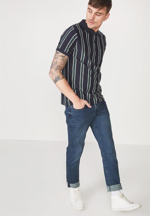 Cotton On - Icon polo - green & navy 