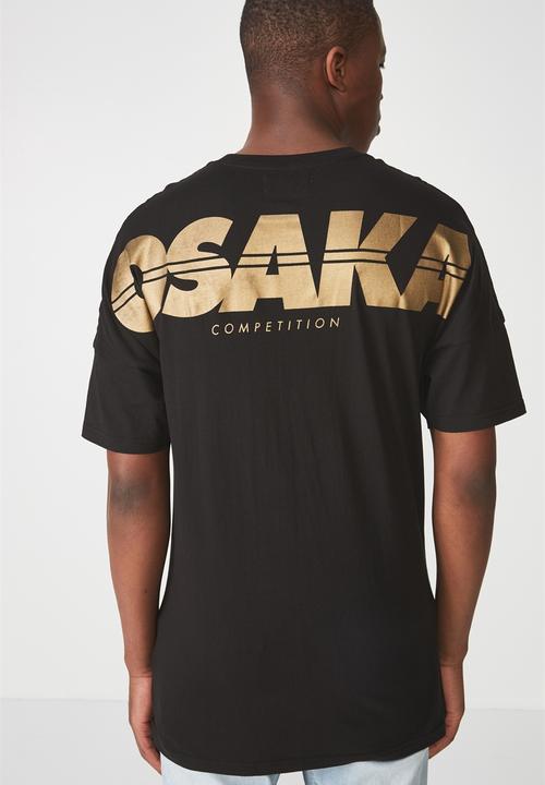 Cotton On - Drop shoulder  longline tee - black