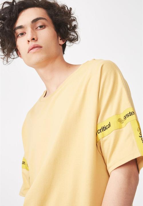 Cotton On - Drop shoulder longline tee - yellow