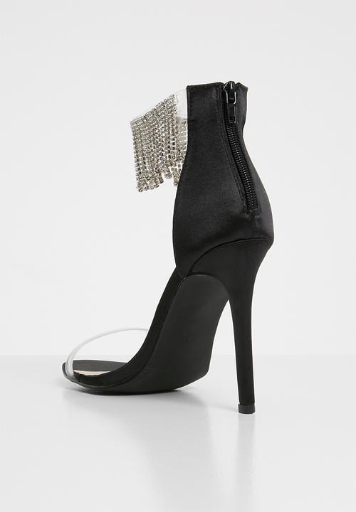 Footwork - Embellished ankle strap heels - black