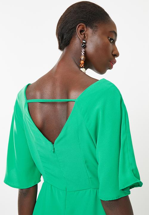 c(inch) - Tie front dress - green