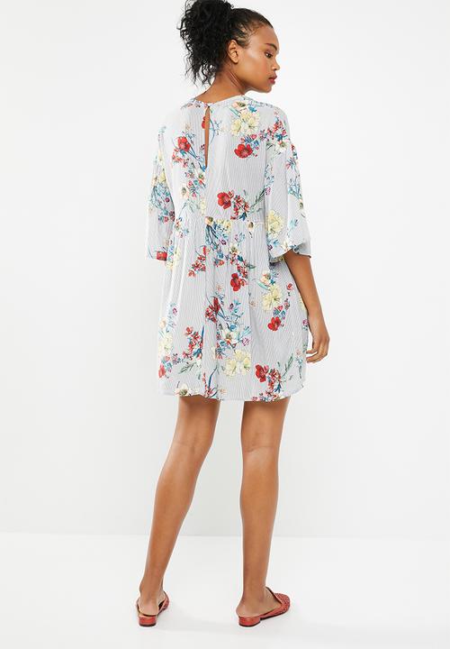 Superbalist - Striped floral easy shift dress - multi 