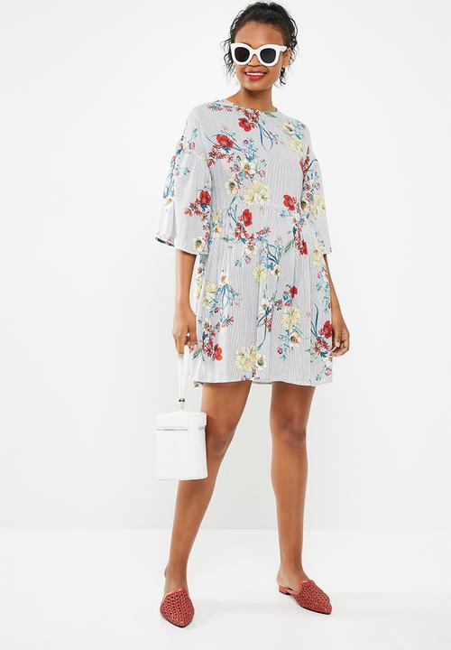 Superbalist - Striped floral easy shift dress - multi 