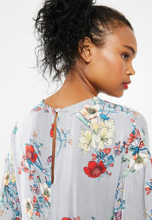 Superbalist - Striped floral easy shift dress - multi 