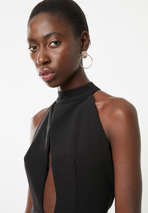 STYLE REPUBLIC - Cross front crop top - black