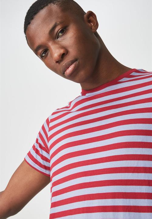 Cotton On - Tbar premium crew neck tee - red & purple 