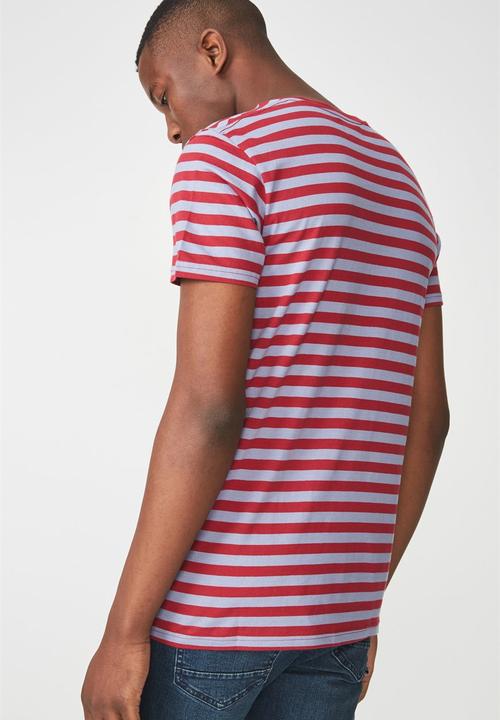 Cotton On - Tbar premium crew neck tee - red & purple 