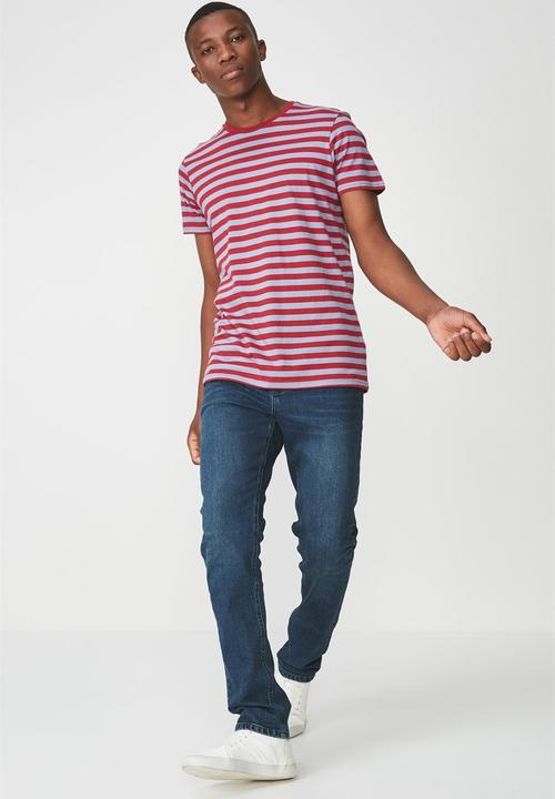 Cotton On - Tbar premium crew neck tee - red & purple 