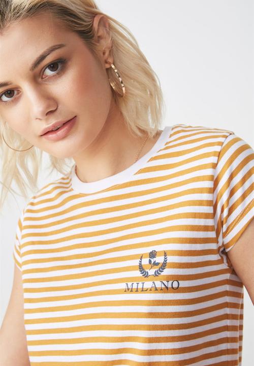 Cotton On - Tbar friends gra-milano - white & yellow 